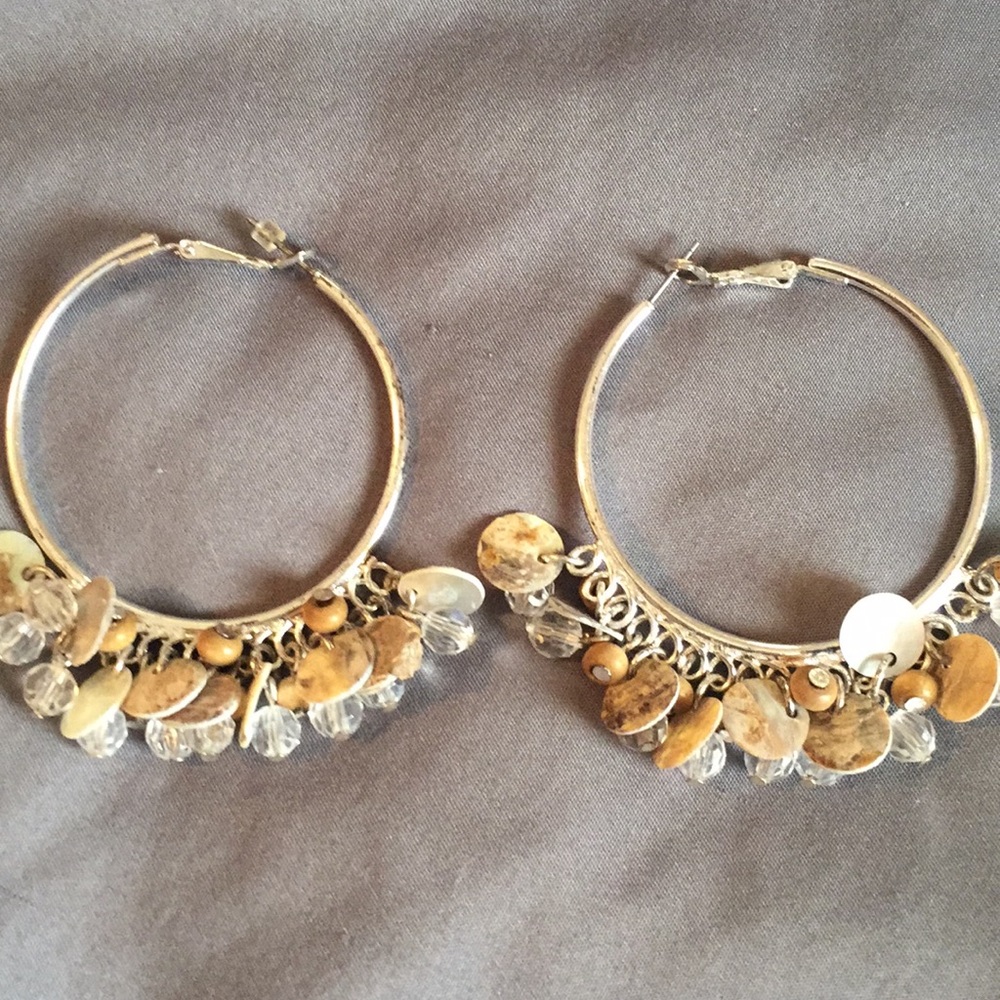 Beautiful shell and bead embellished earrings